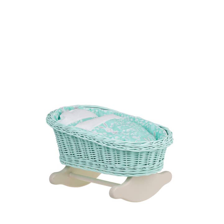 The Wicker Stories - Wholesale Doll Accessory Kit - Kids - Painted Swing Bed For Doll, Wicker Doll Cradle3