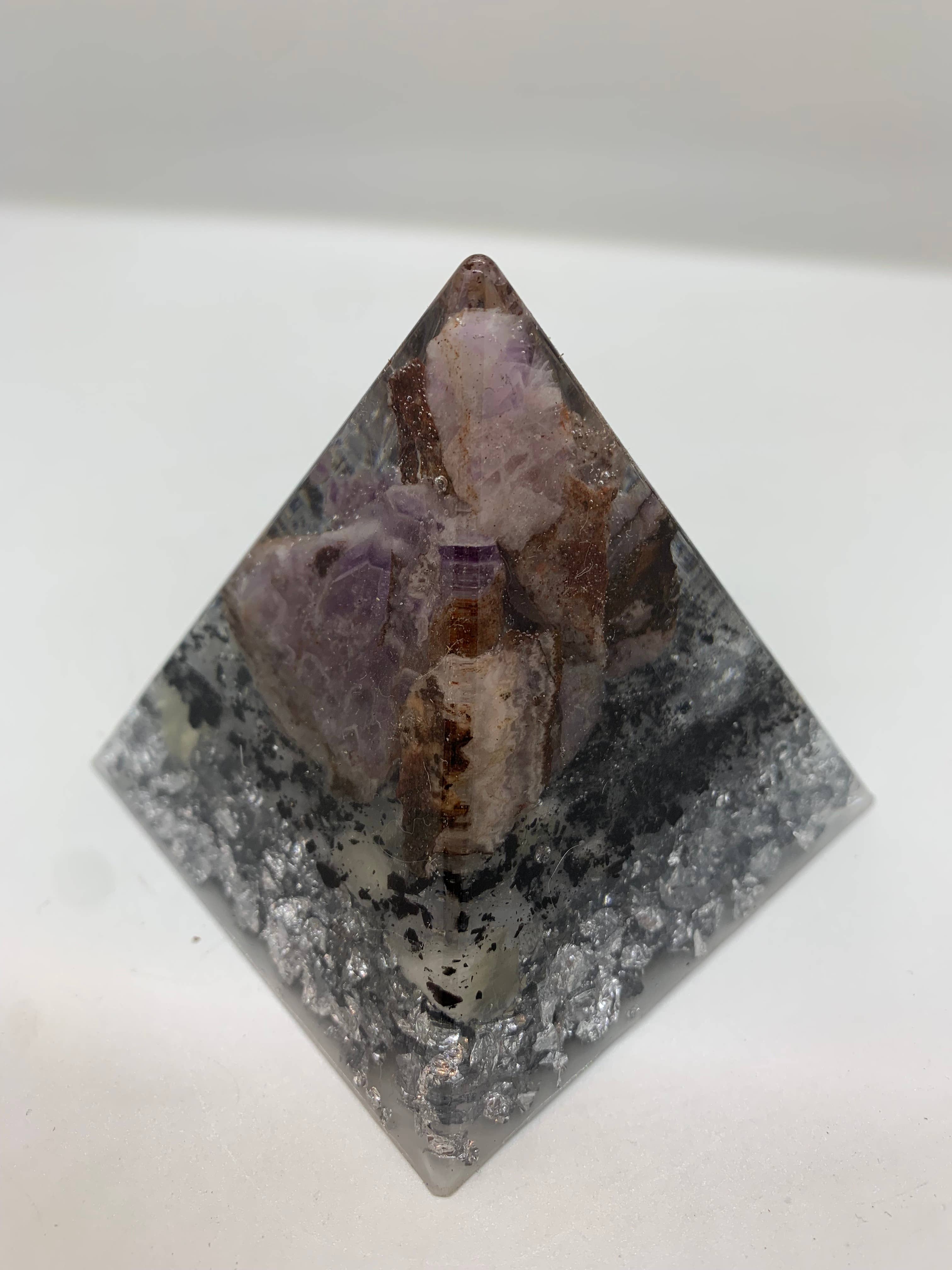Orgonics by Driftwood Works Inc - Wholesale Spiritual Stone/Crystal - AMETHYST-Healing Orgonite Pyramid - Amethyst2