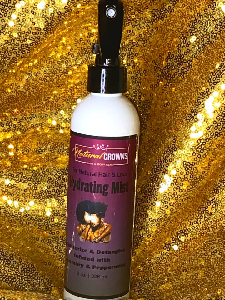 Brume hydratante et démêlante infusée au romarin et à la menthe poivrée pour la vente par Natural Crowns