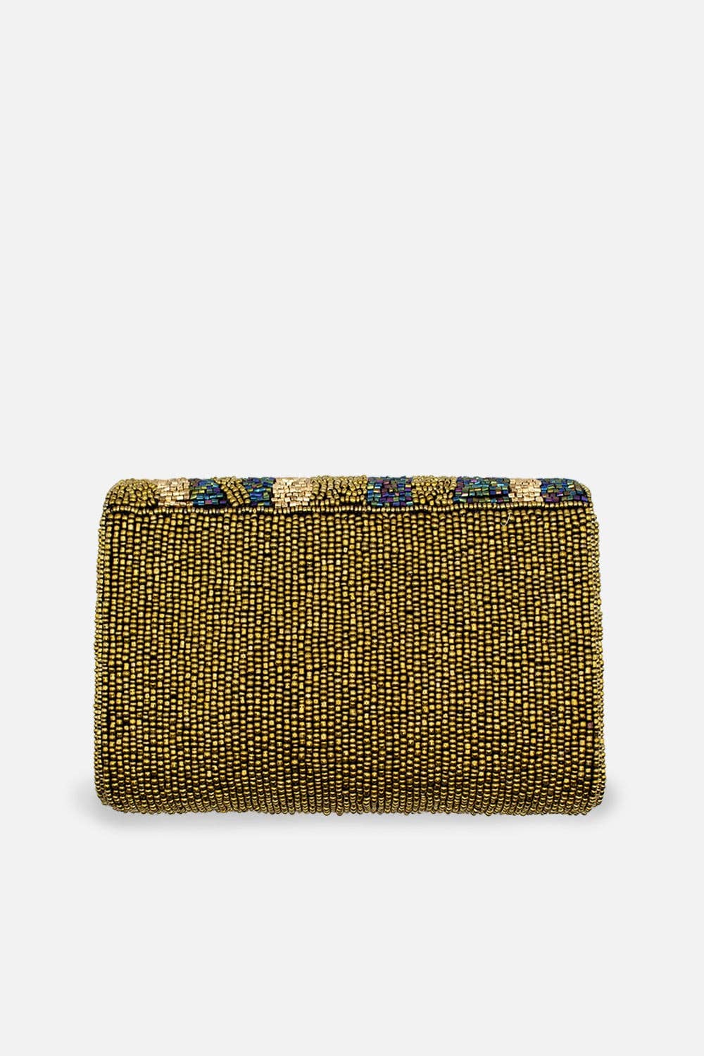 Pizzazz, Inc. - Wholesale Clutch Bag - Women's - IRIDESCENT BRONZE BEADED RECTANGULAR CLUTCH1