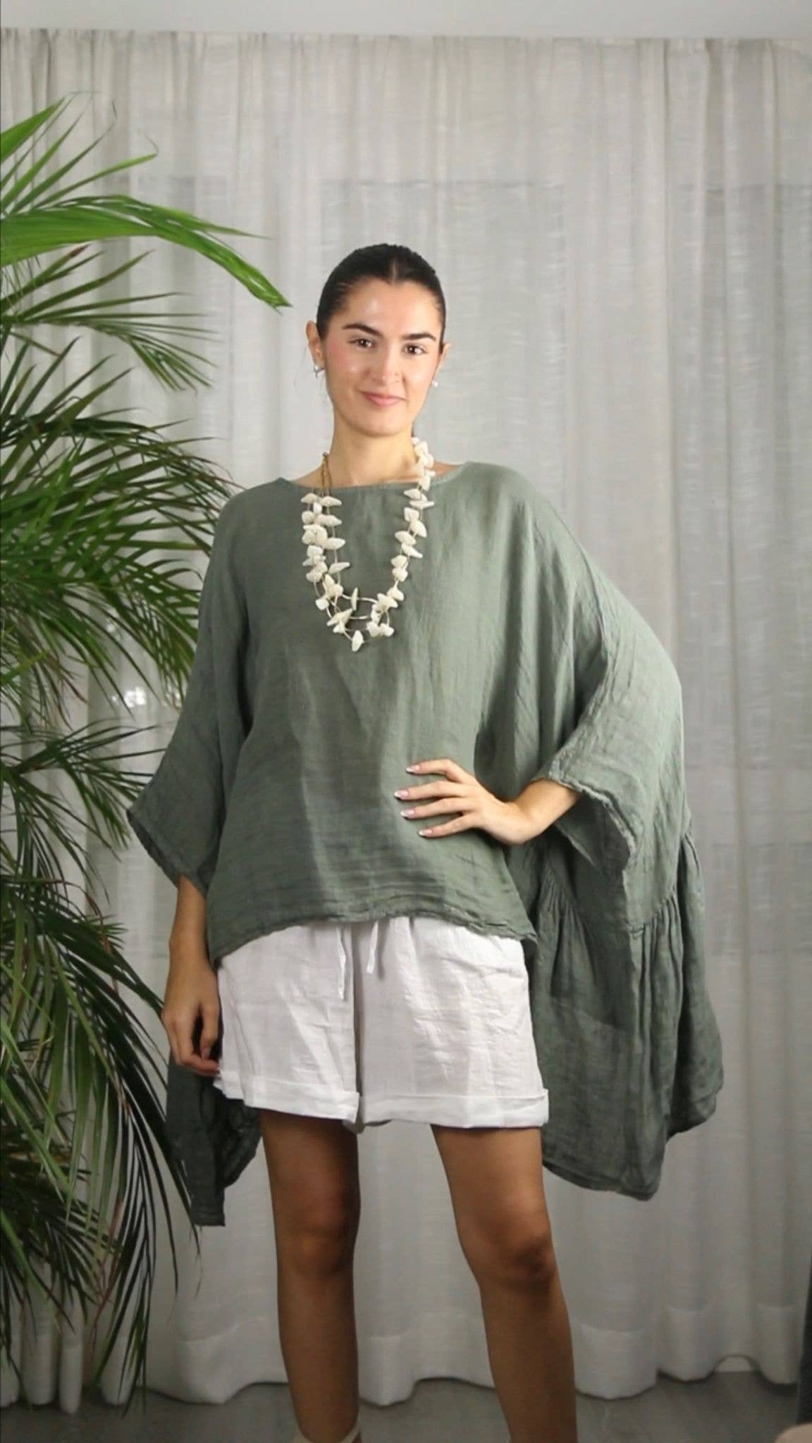 Linen & More - Wholesale Blouse - Women's - REF 11138 PONCHO-STYLE BLOUSE 100% LINEN9