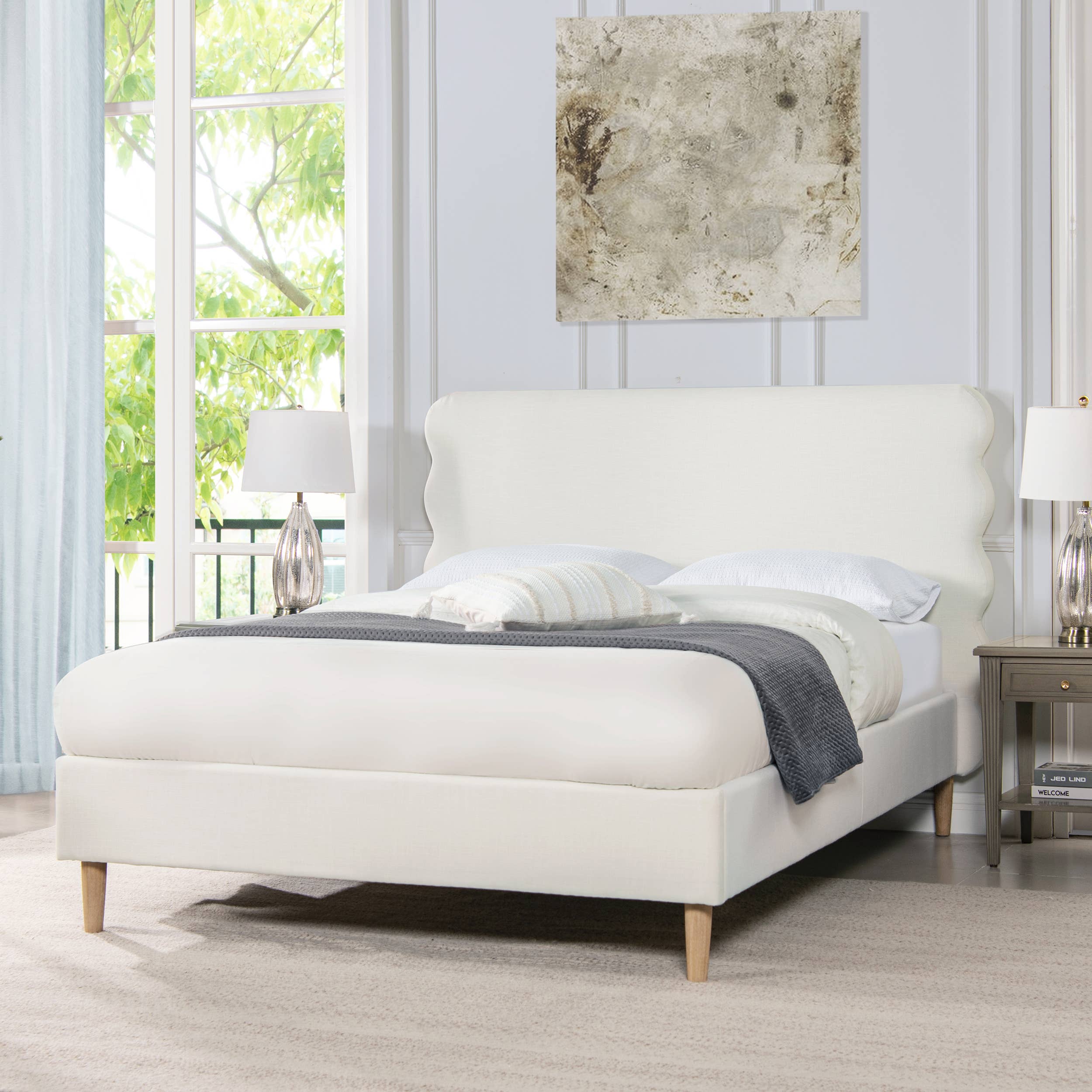 Jennifer Taylor Home - Wholesale Bed - Stockholm Modern Wavy Headboard Platform Bed8
