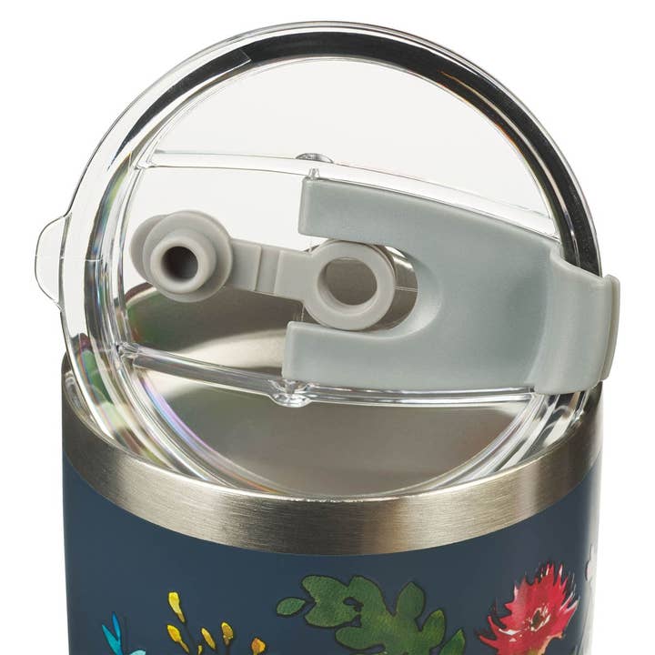 Christian Art Gifts - Wholesale Insulated Mug/Tumbler - Tumbler w/straw SS Navy Trust in the Lord Prov. 3:53