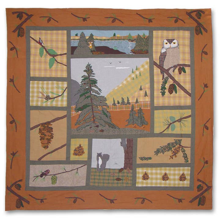 Pine Cone King Duvet Cover 108"W x 98"L | Handmade for wholesale by Patch Magic