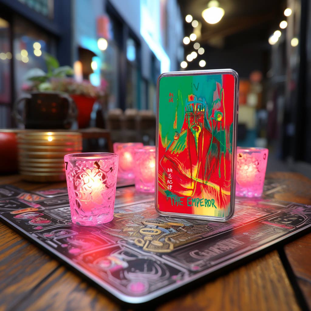 Darksynevyr – wholesale Tarot-kort – Darksynevyr Neon Tarot 78-kortslek, standardstorlek 120 x 65 mm5