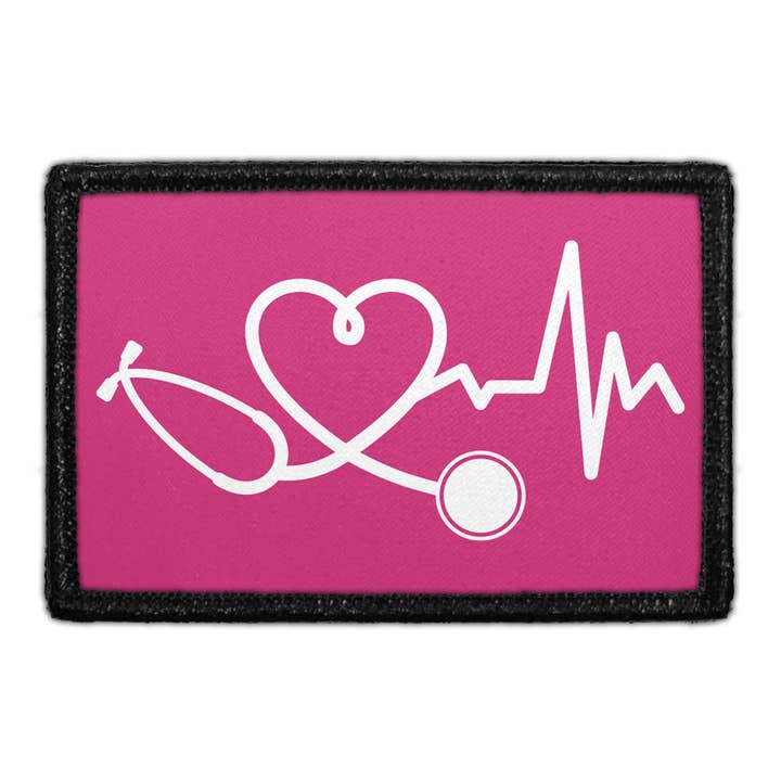 Healthcare Heartbeat - Hot Pink - Removable Patch for wholesale by Pull Patch
