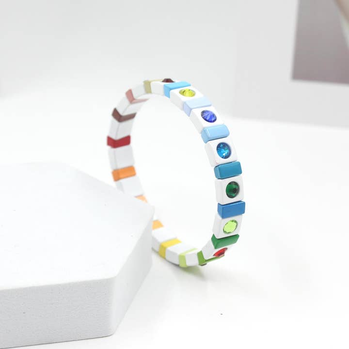 Prismatisk Emaljearmbånd Krystal Gradient Legering S5P054 for engroshandel hos alberalkirk