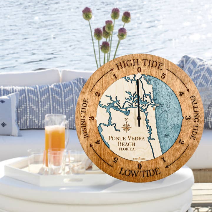 Sea & Soul Nautical Chart Art - Wholesale Wall Clock - Florida East Coast Nautical Chart Tide Clock-Many Locations128