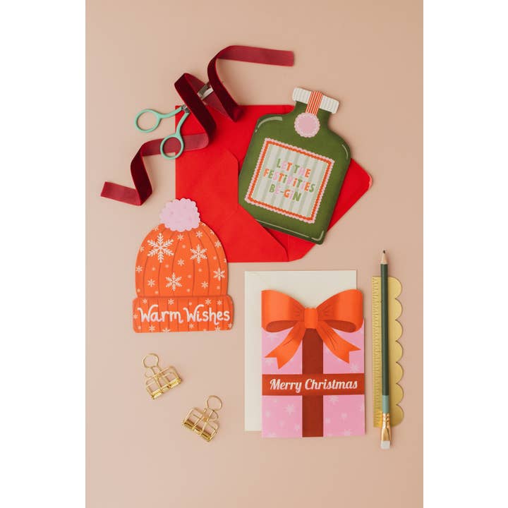 Tikkled Pink - Wholesale Christmas Card - Festivities Be-Gin Holiday Card | Christmas Shaped Card