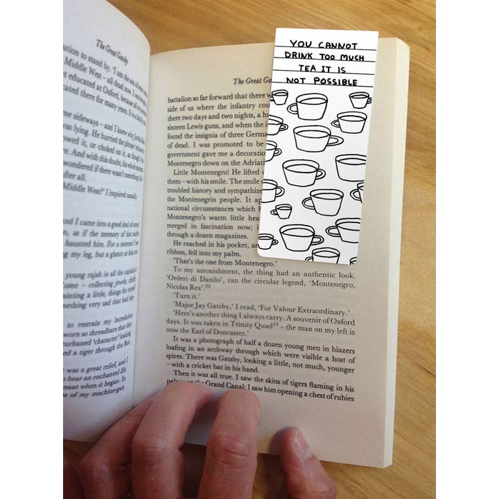 David Shrigley x Brainbox Candy - Wholesale Bookmark - Funny Gift - David Shrigley Magnetic Bookmark - Too Much Tea6