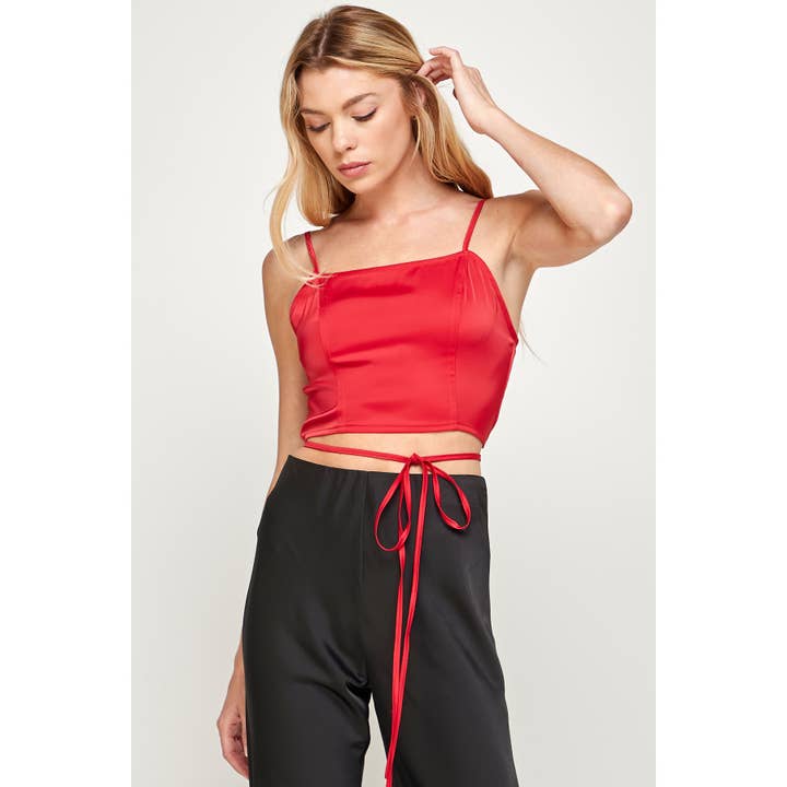 Sans Souci - Wholesale Camisole - Women's - ZIP CROP TIE CAMI