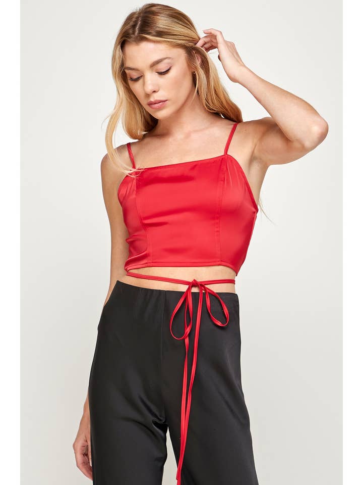 ZIP CROP TIE CAMI for wholesale by Sans Souci