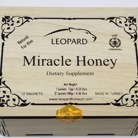 15 g de miel Leopard Miracle (12 sachets) pour la vente par Herbal Honey