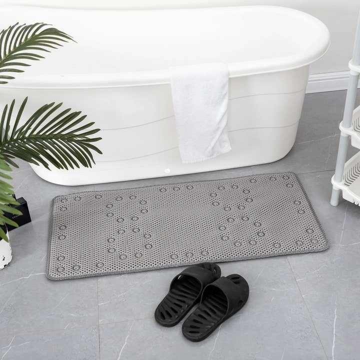 J&V TEXTILES - Wholesale Bath mat - 36 in. x 17 in. Non Skid Double Foam Bath Mat With 58 Suction Cups - 3 Colors2