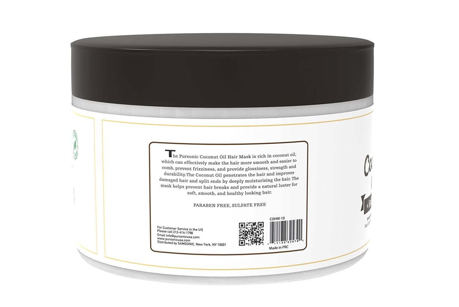 Pursonic - Wholesale Hair Mask - 100% Natural Coconut Oil Hair Mask 10 Oz.1
