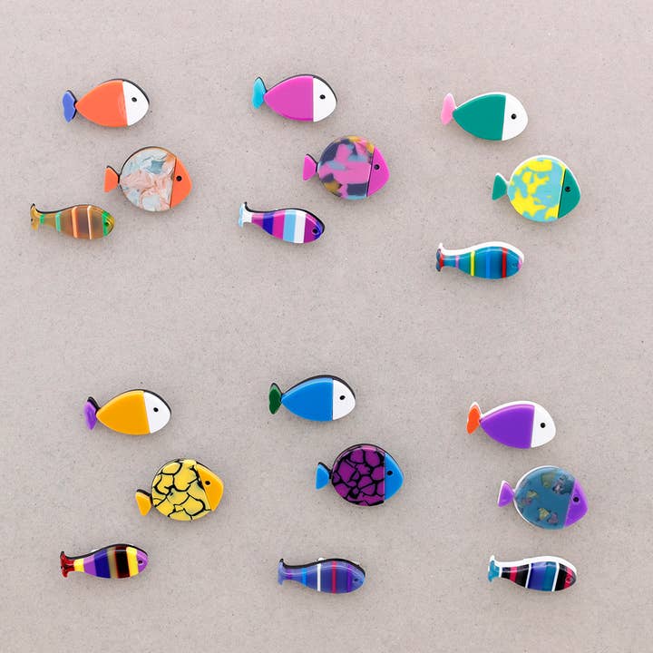 Ensemble de trois broches poissons pour la vente par Sonata