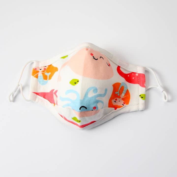 Kid's Cotton Face Mask with filter pocket - Under the Sea for wholesale by Cheengoo