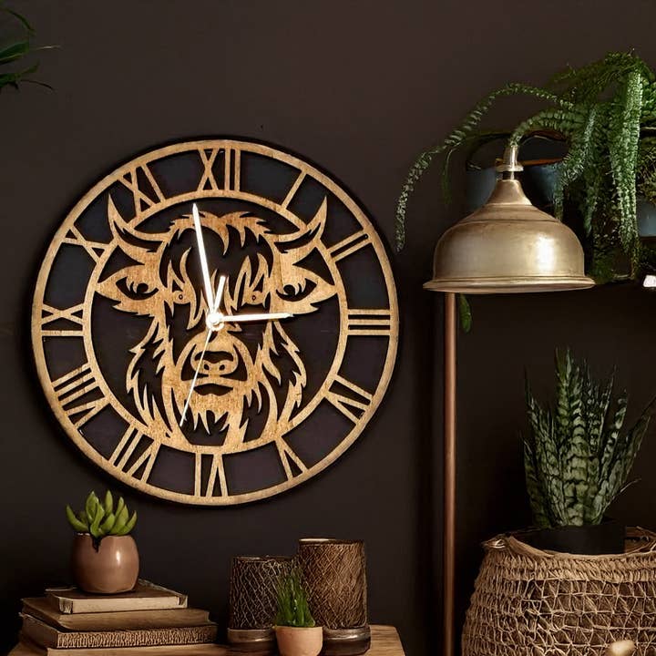 Highland Cow Wooden Wall Clock, Scotland Themed Home Decor and other Purchase wholesale irn bru. Free returns & net 60 terms on Faire trending on Faire.