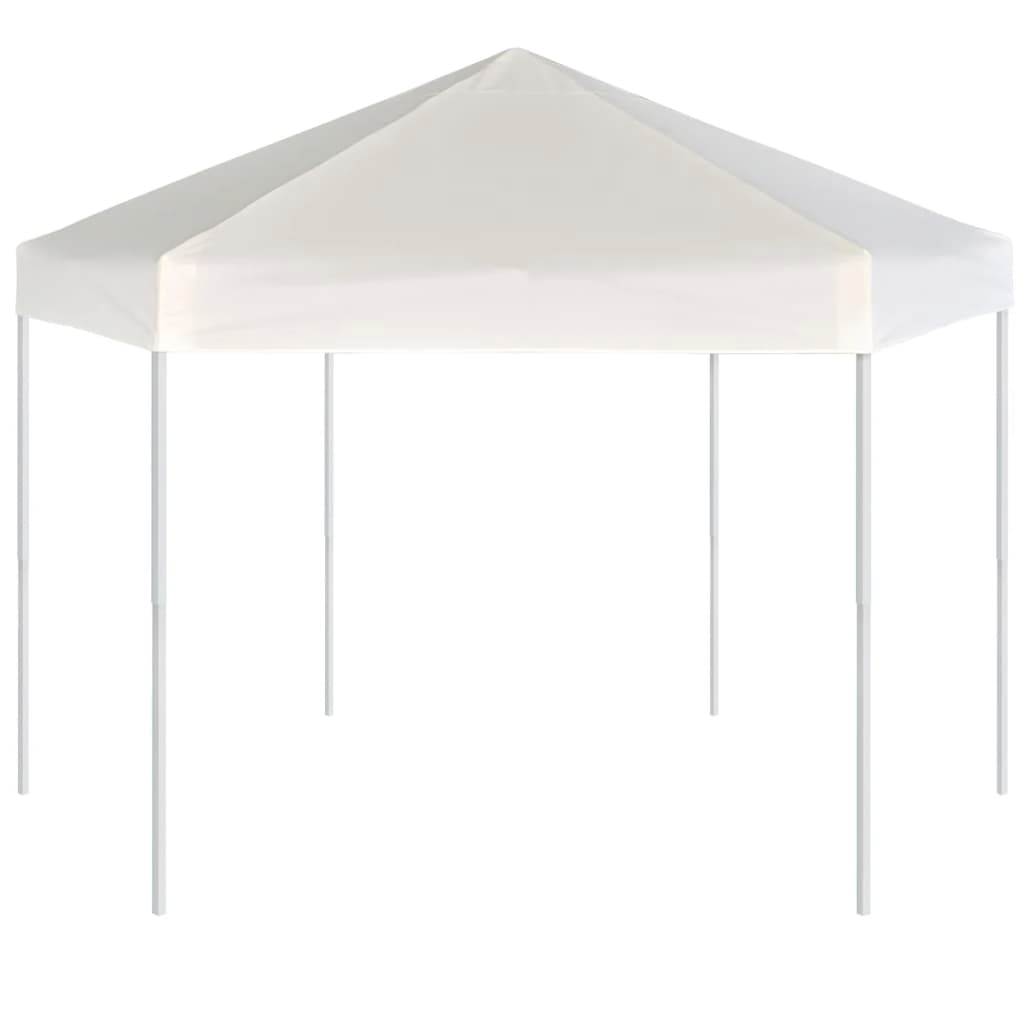 Greenwestons - Wholesale Tent - Green's Hexagonal Pop-Up Marquee with 6 Sidewalls Cream Whit3