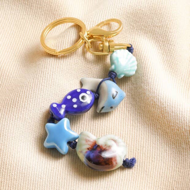 Under the Sea Ceramic Ocean Keyring for wholesale by Lisa Angel