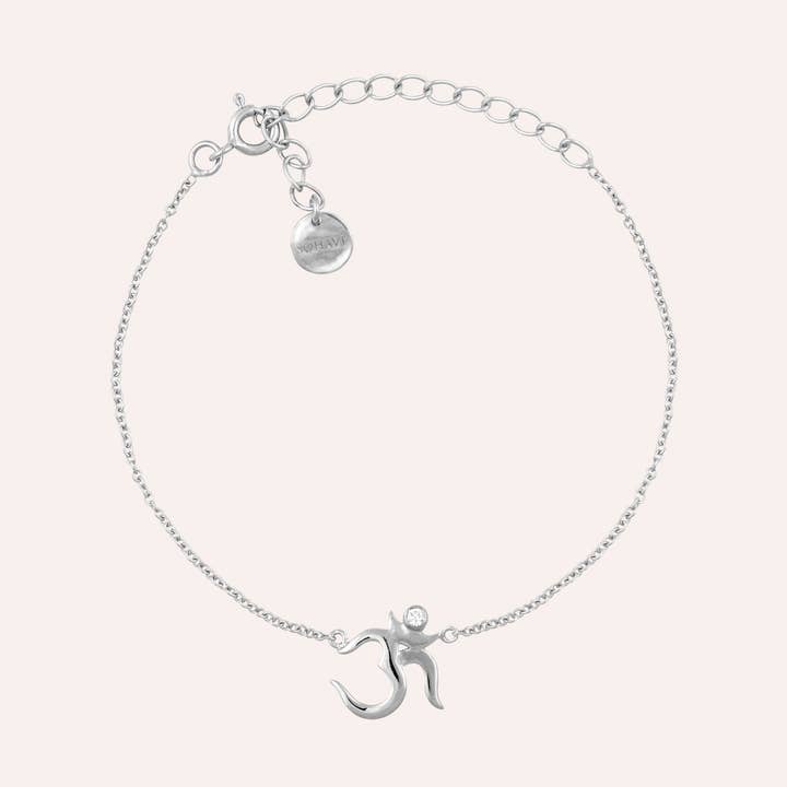Om Silver Bracelet for wholesale by Sohavi