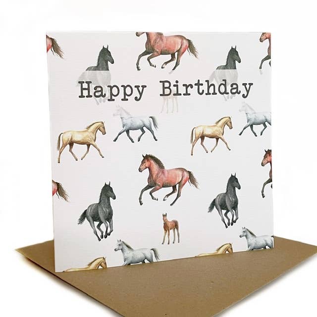 The Arty Penguin – wholesale Birthday card – Horses and foal Birthday Card1