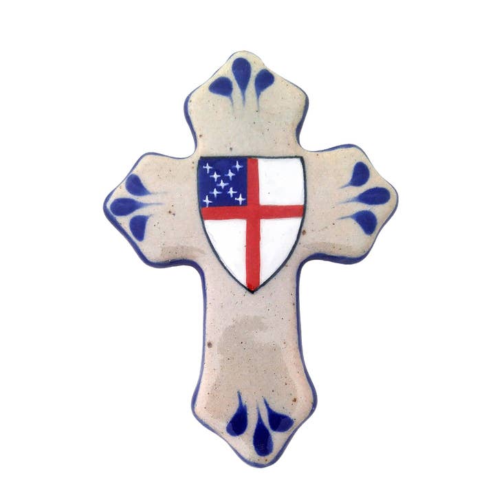 Cruz de cerâmica com escudo episcopal por atacado de Sedona Spirit