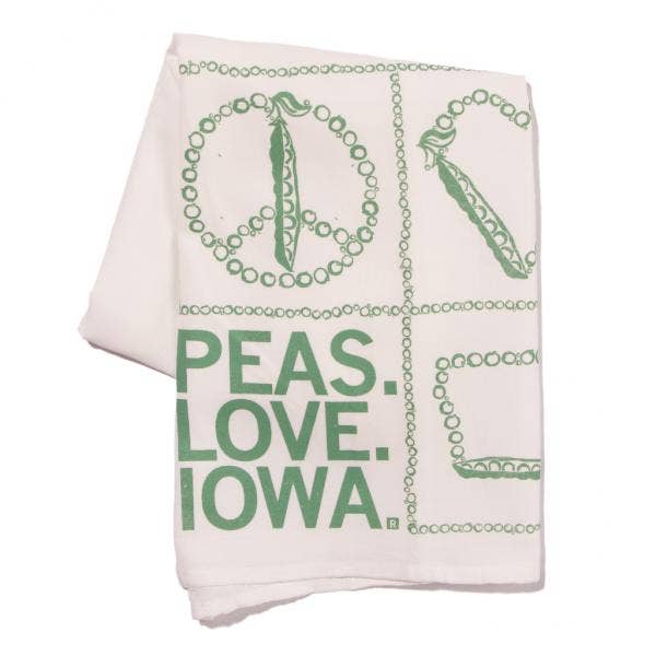 Serviette de cuisine avec pois, amour, Iowa pour la vente par RAYGUN