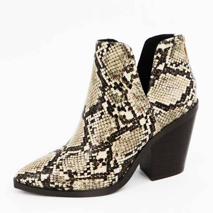 Mars Sky Shoes Wholesale - Wholesale Booties - Women's - Bamboo UPSTREAM-13 Women Chunky Heel Cutout Slipon Booties