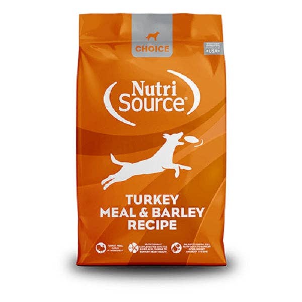NutriSource Choice dog food turkey meal and barley recipe 40lb for wholesale by La boite à Penny