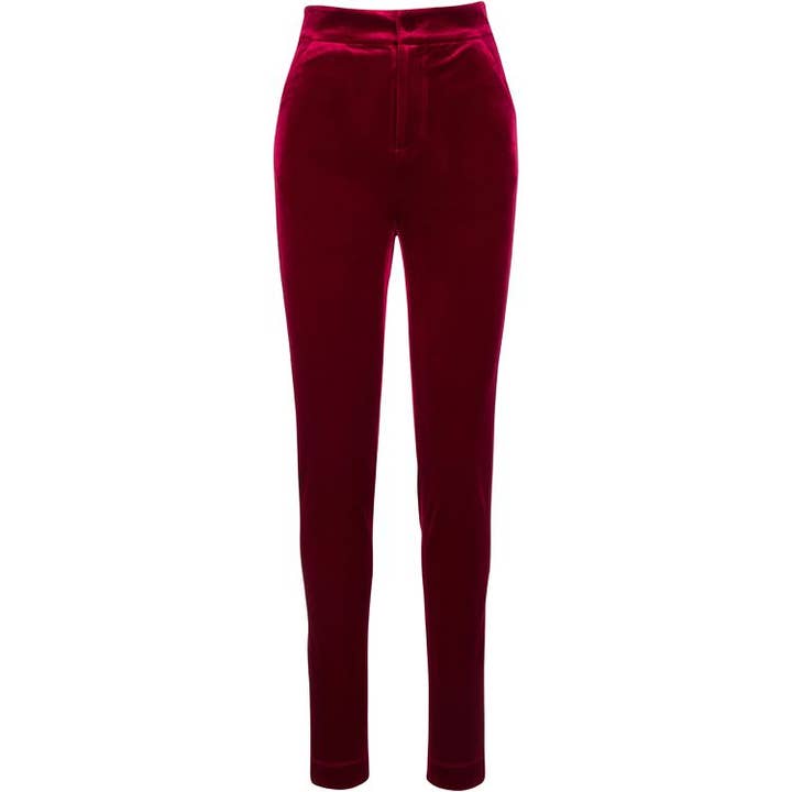 Pantalon droit en velours Oxblood pour la vente par HottieandLord
