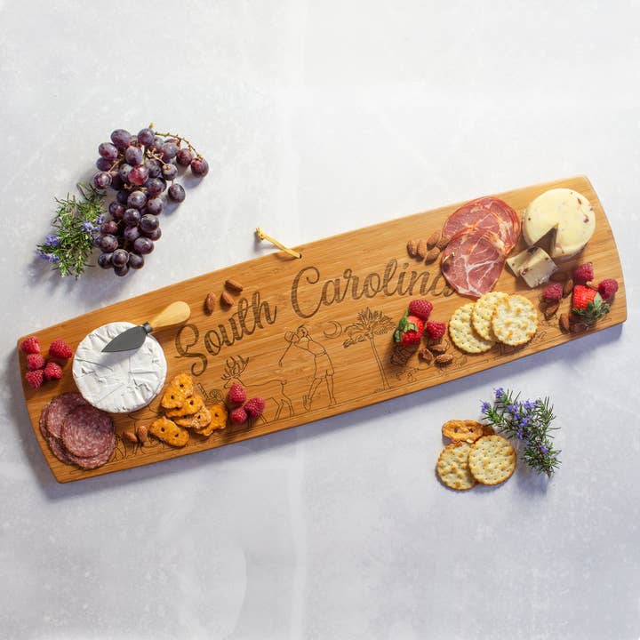 Totally Bamboo - Vendita all'ingrosso Taglieri per formaggio - Tagliere per salumi dello Stato della Carolina del Sud, 30" x 8,5"