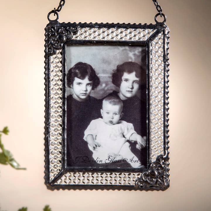 J Devlin Glass Art & Bert Anderson Collection - Wholesale Picture Frame - 2x3 Christmas Picture Frame Ornament By J Devlin - Orn 254