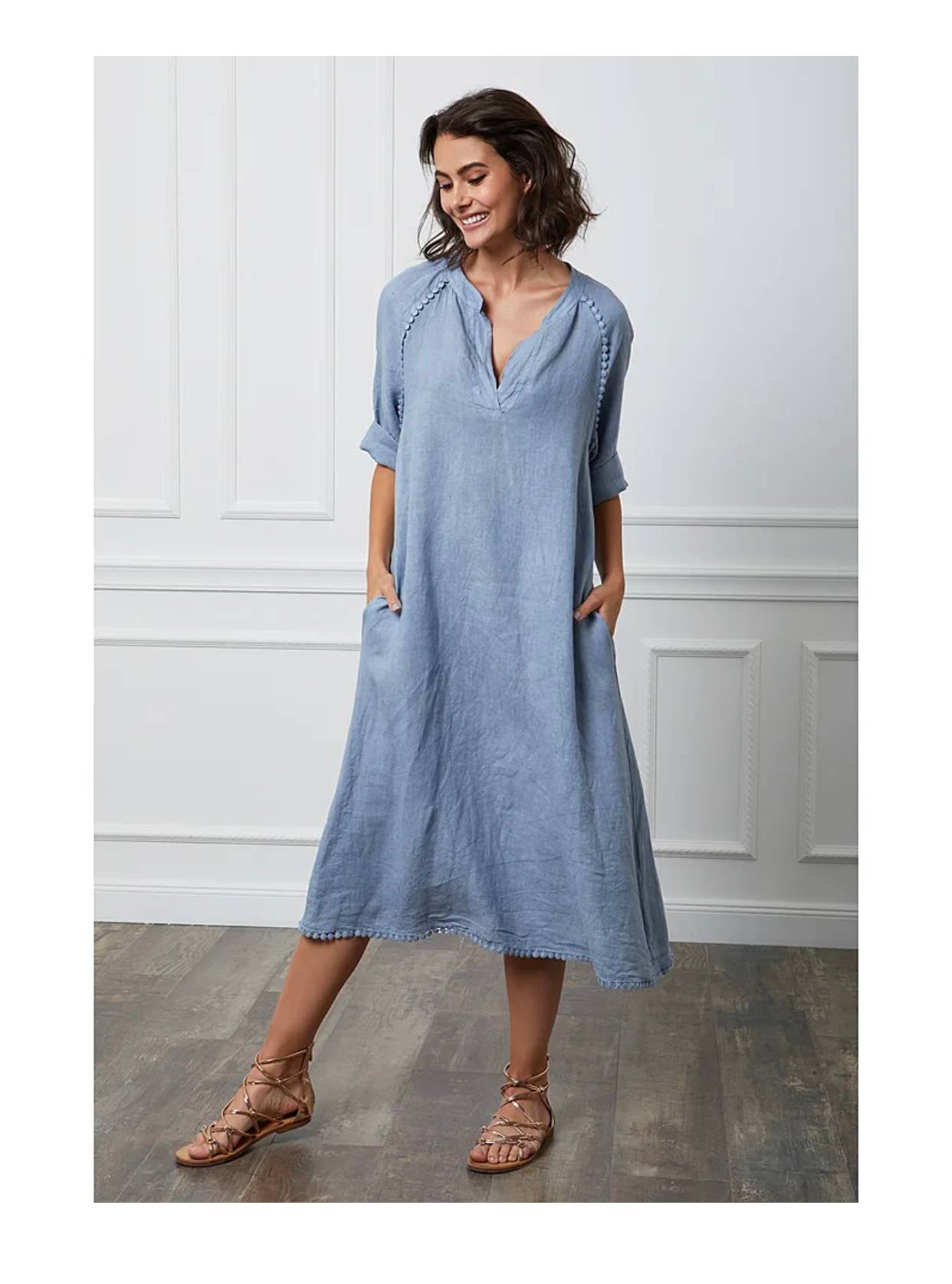 LÉA & LUC - Wholesale Dress - Women's - Long dress in 100% linen REF.716153
