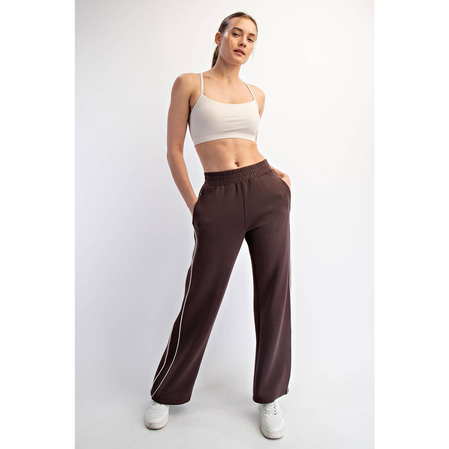 Rae Mode - Wholesale Athletic Pants - Women's - MODAL SCUBA TWO STRIPE PIPING STRAIGHT PANT7