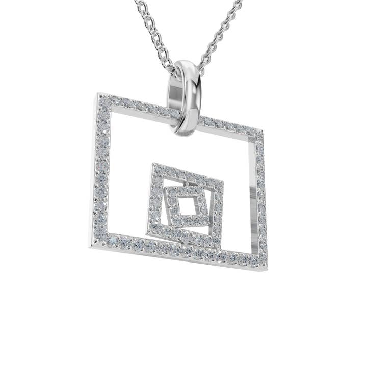 PureYou Jewelry - Wholesale Pendant/Charm Necklace - 14K Gold Diamond Square Necklace, Dainty Layering Necklace7