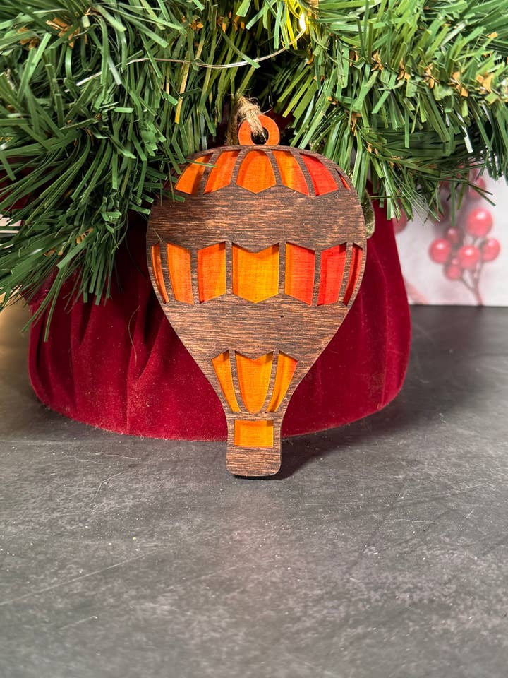 Globo aerostático de dos capas hecho a mano adorno de Navidad para venta al por mayor de The Mas Boutique