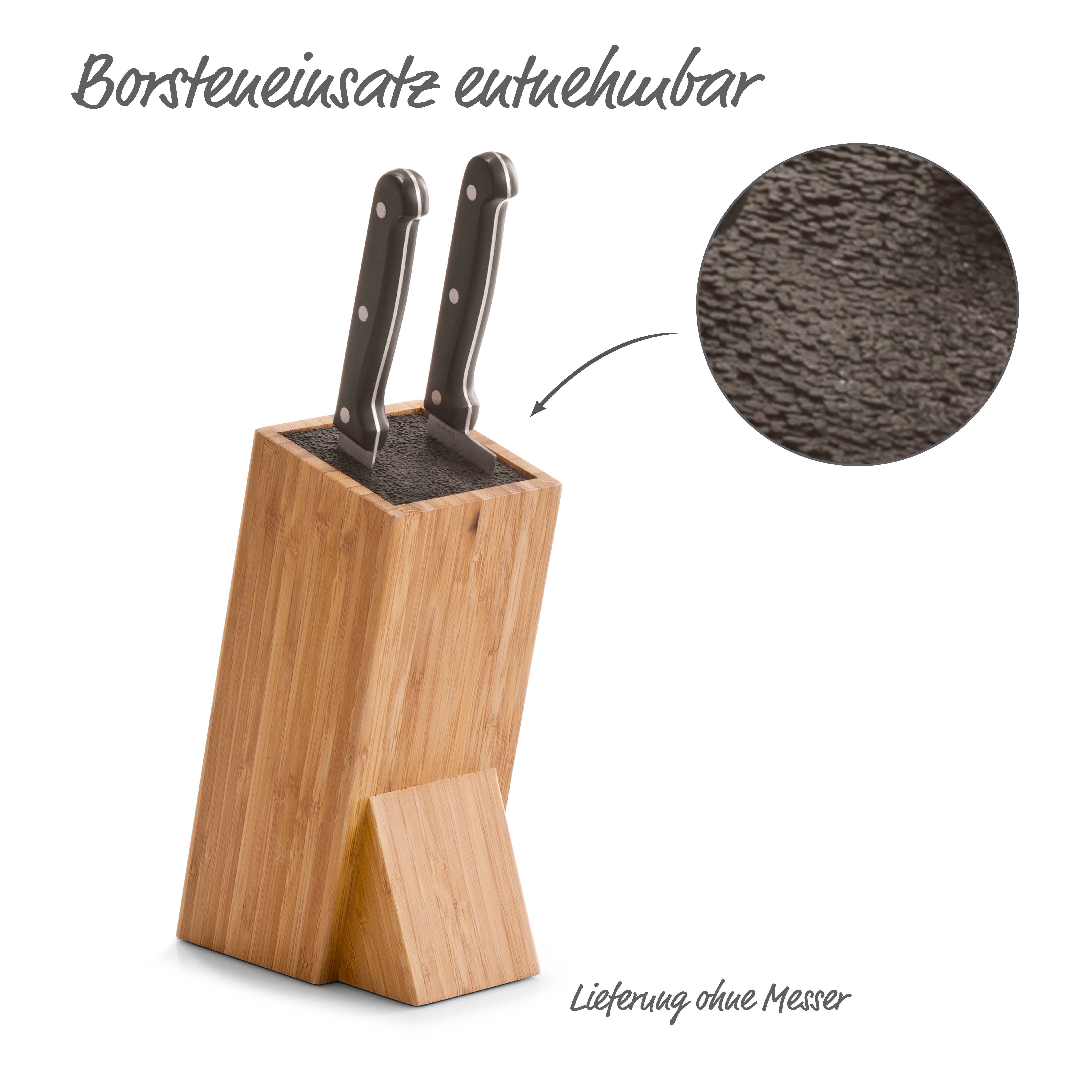nature Knife block M. Bristle insert, bamboo for wholesale on Faire1