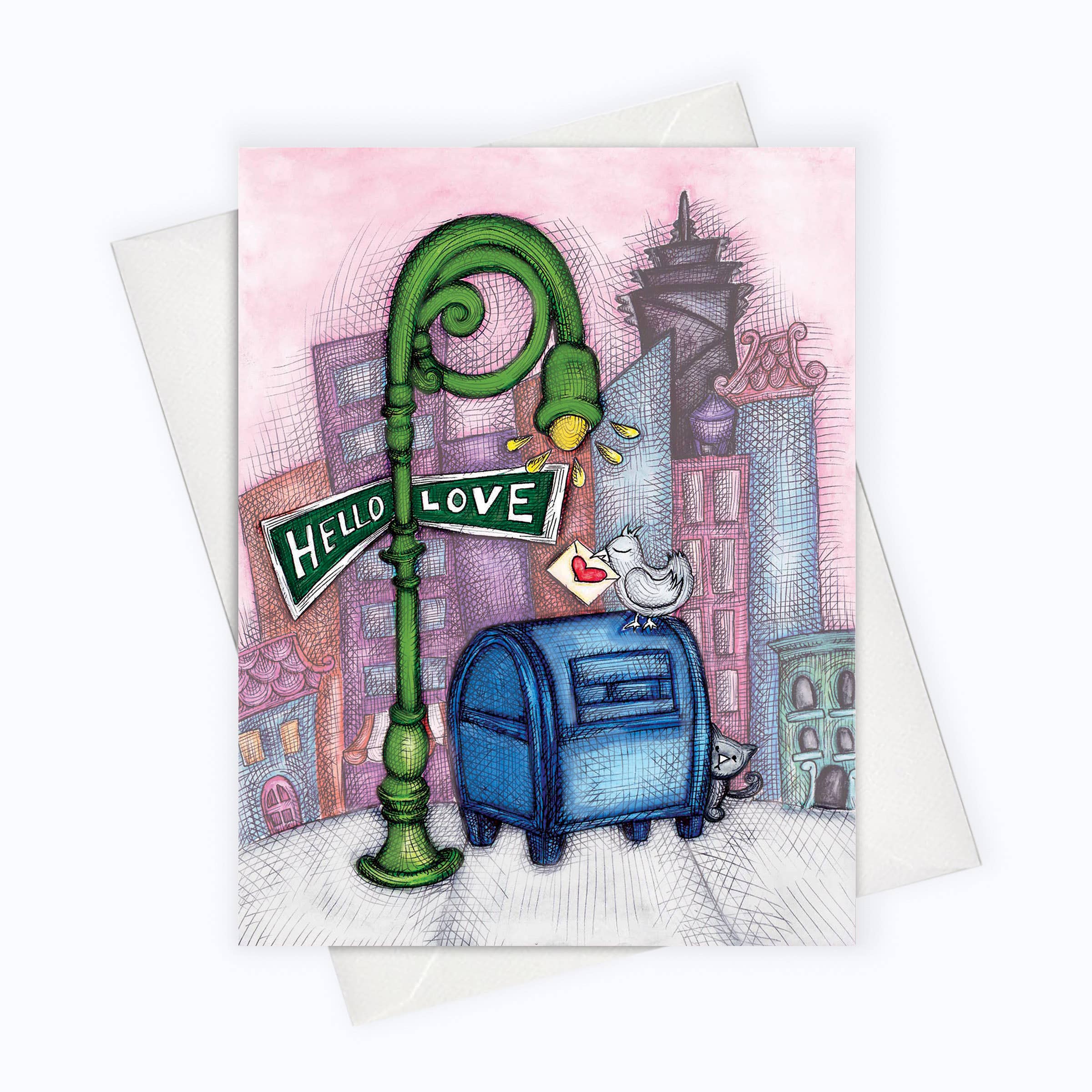 About A Cloud Stationery & Gifts - Vendita all'ingrosso Biglietti per San Valentino - Hello Love Card | Mailbox Love Card | Biglietto di San Valentino0