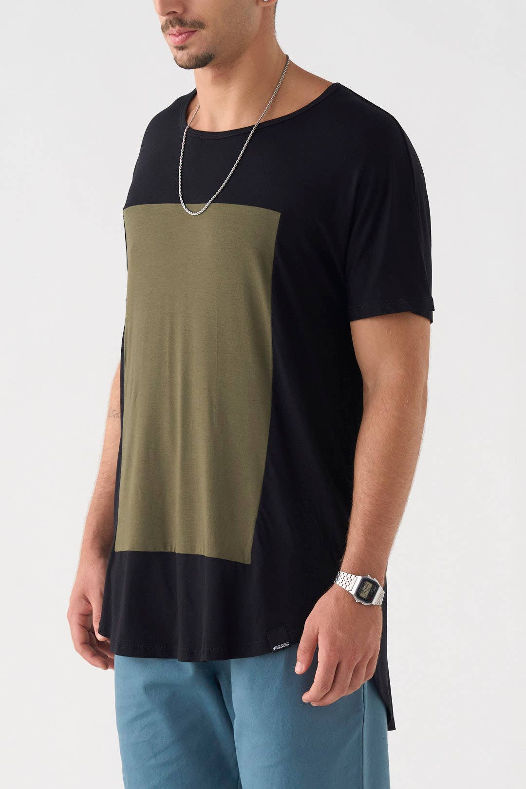 Pitagora - Wholesale T-Shirt - Unisex - Quadrilateral T-shirt Black - Green1