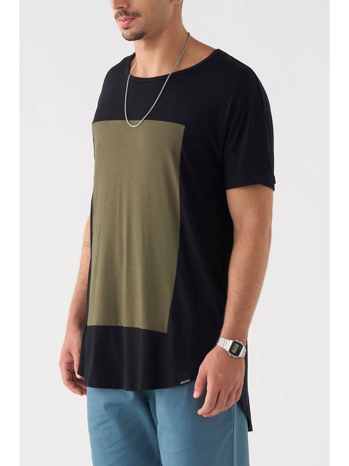 Pitagora - Wholesale T-Shirt - Unisex - Quadrilateral T-shirt Black - Green1