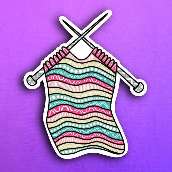 Knitting Sticker for wholesale by Zenspire Designs