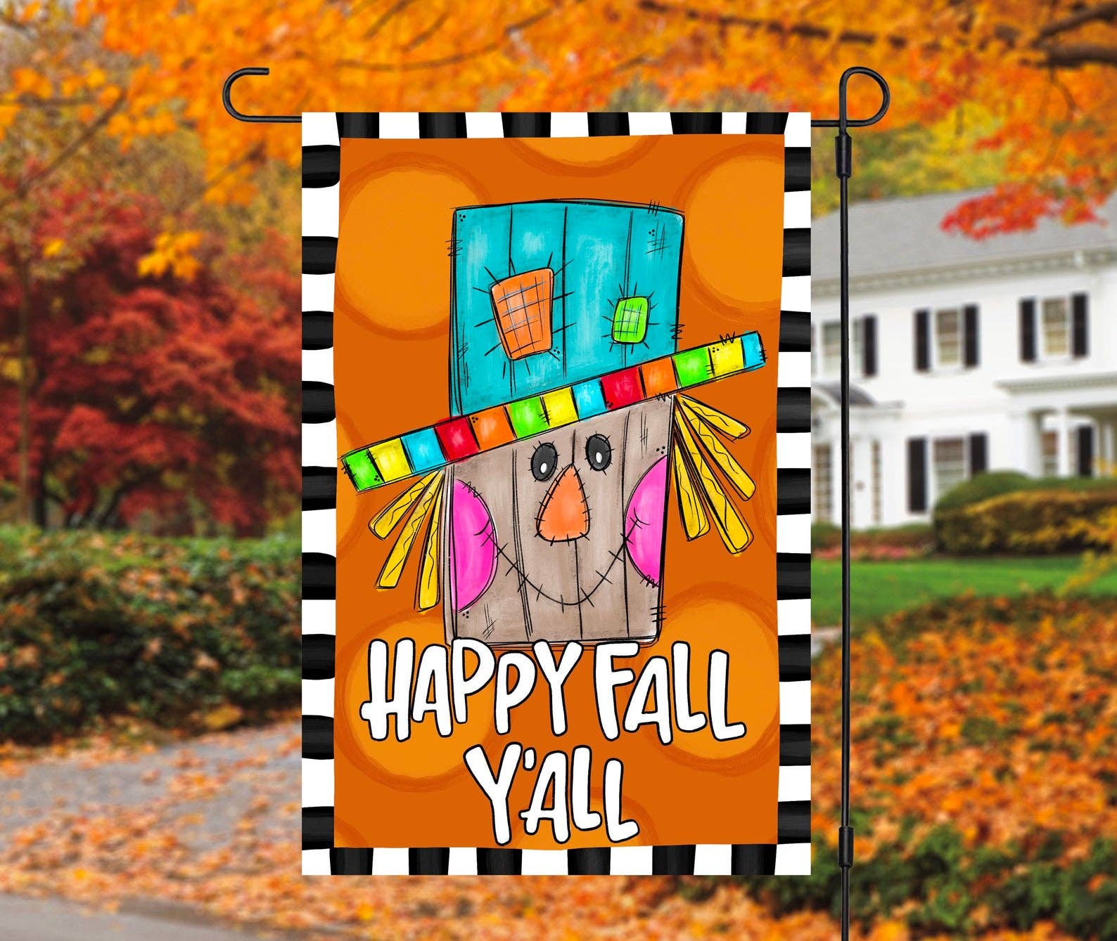 Painted Skies - Wholesale Flag - Happy Fall Y'all Scarecrow Garden Flag