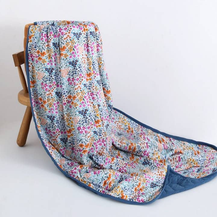 Whispering Wildflowers Adult Quilted Blanket for wholesale by Jammie Session formerly Big Dreams Little Jammies