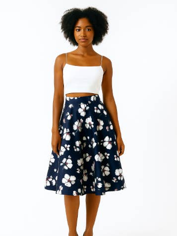 S-17550 Satin Midi Skirt with Bow Waist for wholesale by Advance Fashion