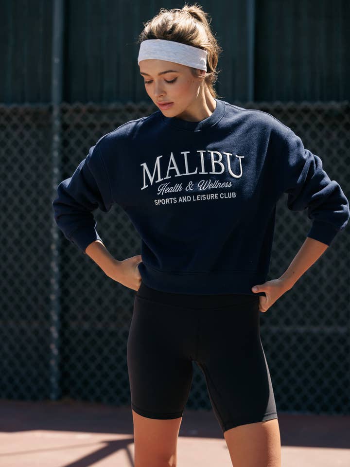 NAVY LAZY SUNDAY MALIBU EMBO SWEATSHIRT / 09820JFT823EM831 for wholesale on Faire