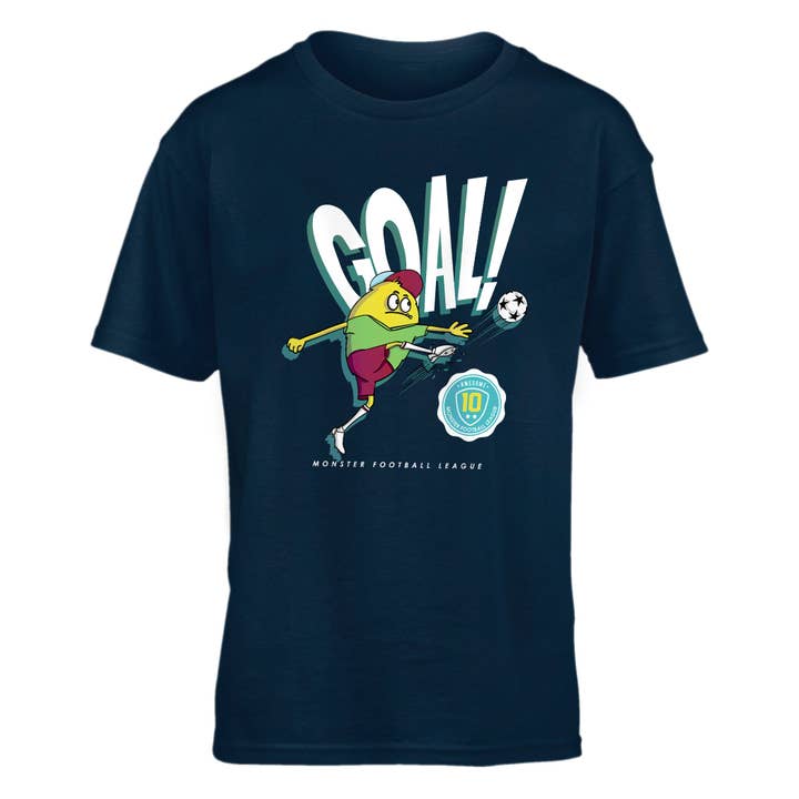 Emogifts – T-shirts estampadas – Criança por atacado – Camiseta Monster Football Goal Kid1