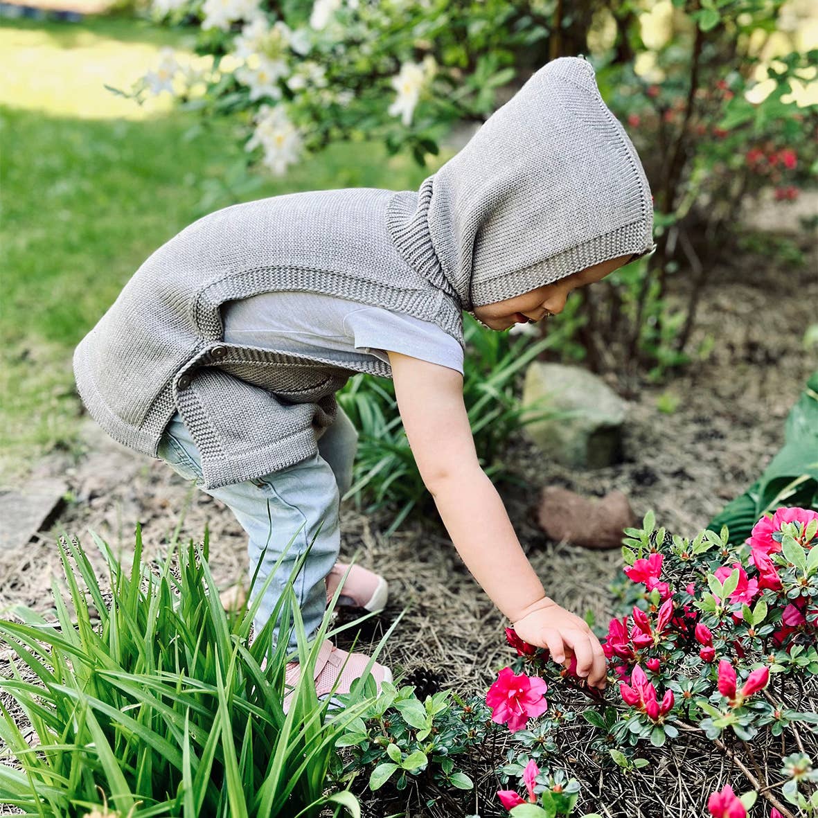 ALIAP - Vente Pull sans manches – enfant - Débardeur en laine mérinos avec poche kangourou 2016W3