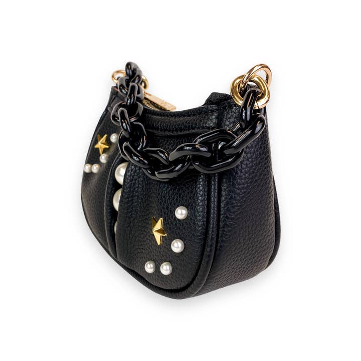 Doe a Dear - Wholesale Shoulder Bag – Kids - P50 B1310 Pearl Studs Mini Leather Shoulder Bag (4 Colors)18