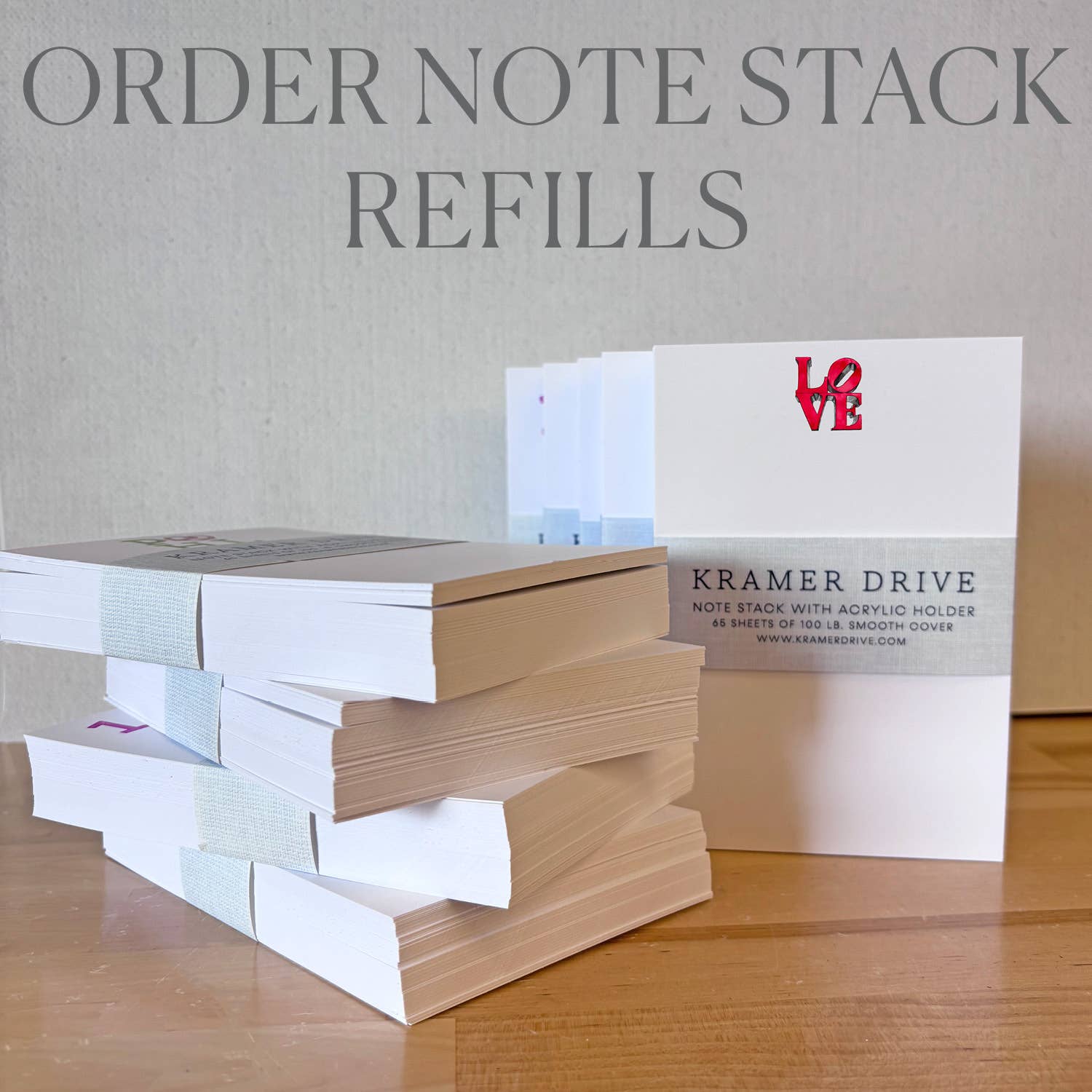 Kramer Drive - Wholesale Stationery/Notecard Set - Note Stack Refill (No Acrylic Holder)0